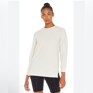 Varley Manning Cream Ribbed Crewneck Small